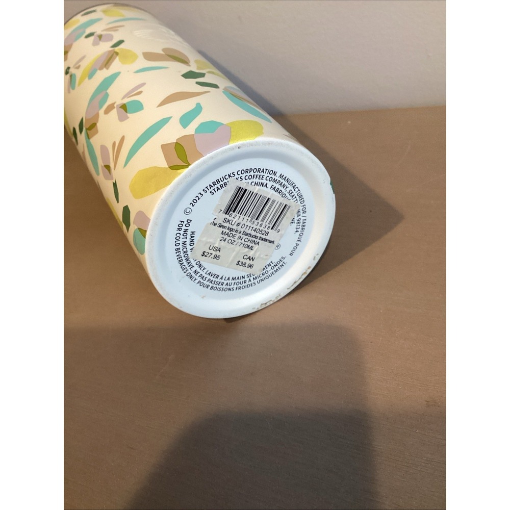Starbucks Cold Cup Spring Release Steel White Floral Snowdrop Beverage Straw‎ - Picture 2 of 6